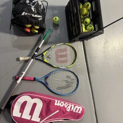 JR TENNIS Kit- Balls, Racquets And Spinner For Training 