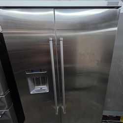 48" KITCHENAID BUILT IN STAINLESS STEEL REFRIGERATOR 