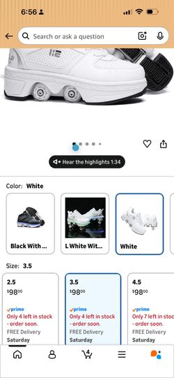 Four-Wheel 2-in-1 Roller Skate Shoes Unisex Skates Detachable Kids Sneakers with Wheels