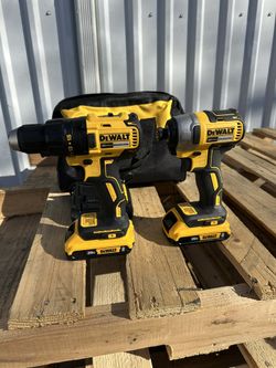 Dewalt 20volts Brushless Drill driver + Impact+ two 2.0 batteries+ charger NEW $220