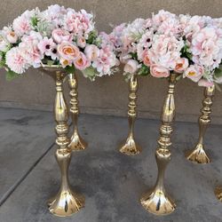 12 Pcs Gold Metal Flower  Centerpieces Stand for Table $300 For 12 