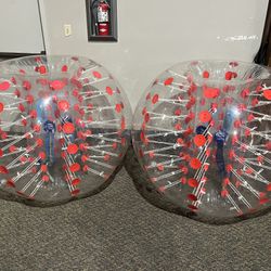 Two Large Inflatable Bumper Bounce Balls. Sold as a Set !!