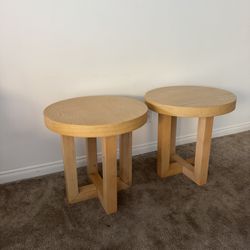 Studio McGee Rose Park Round Wood Side Tables / End Tables x2