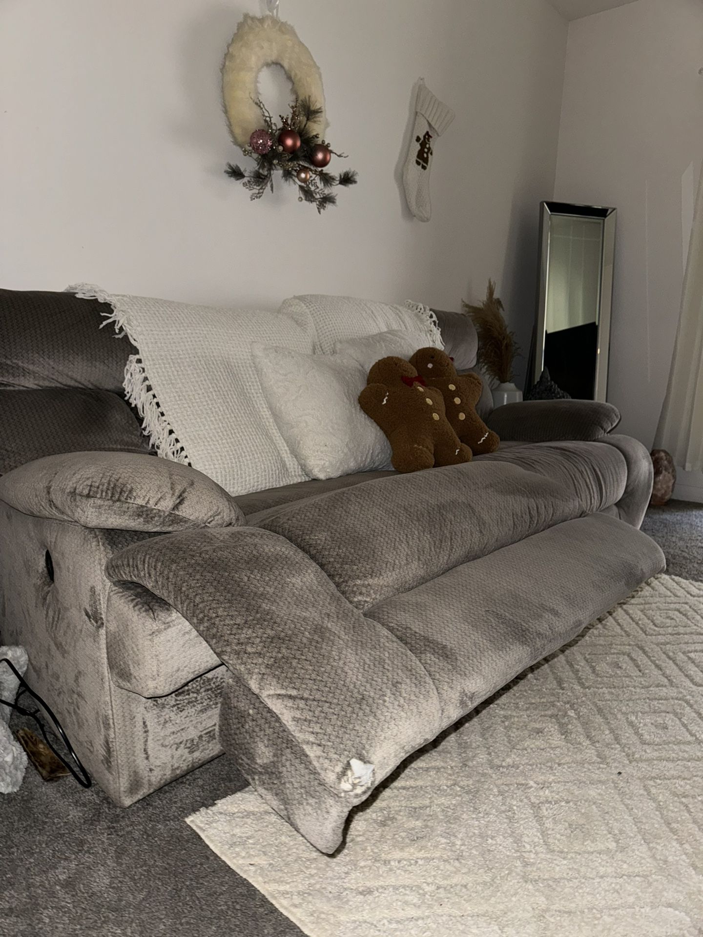 Gray Reclining Couch