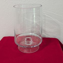 Clear Glass Pedestal Vase Candle Holder, Fruit Vase, Decorative 12" tall