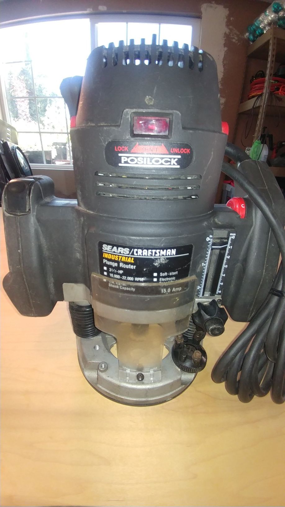 Sears Craftsman Industrial Plunge Router 3 1 2 hp 15.0 Amp 1 4 for