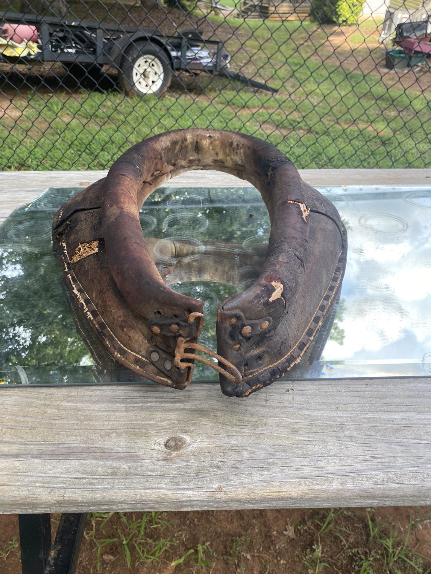 Antique Leather Horse Collar/ Yoke (mirror Under It Not Included)