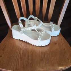 White Strappy Platform Sandals - Women's Size 8.5