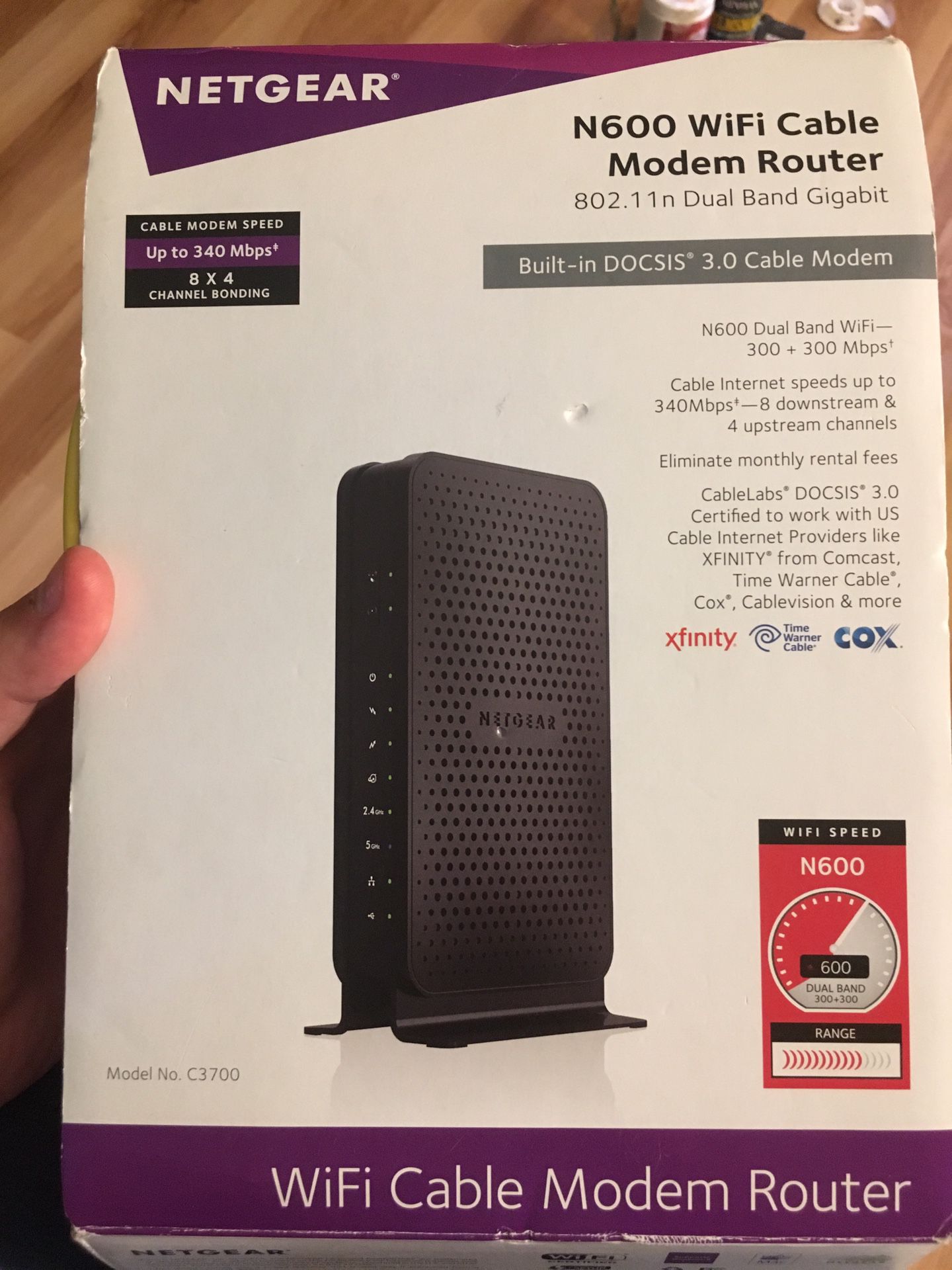 Netgear N600 WiFi cable dual band modem router