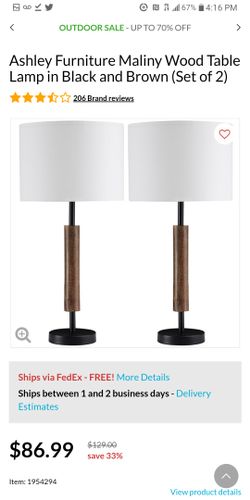 MALINY BLACK/BROWN WOOD TABLE LAMP