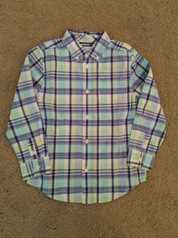 Dressed Up By Gymboree Button Down   Boys Dress Shirt Size S (5-6) 100% Cotton~New