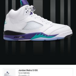 Jordan 5 Grape Size 12 