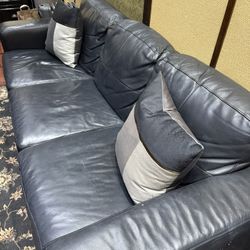 REAL BLACK LEATHER COUCH