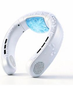 Neck Fan Rechargeable with Semiconductor Cooling Plate, 7000mAh Portable Neck Air Conditioner 3+ Hours Battery, 360g Lightweight Wearable for Travel H