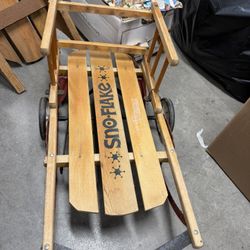 Vintage Paris Wooden Snowflake Sled