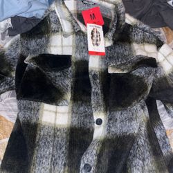 Steve Madden Med Long Flannel Coat