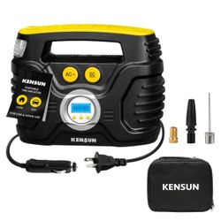 Kensun AC/DC Tire Inflator Pump for Car 12V DC and Home 