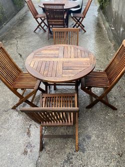 David Smith 5pc Teak Outdoor Patio Dining Furniture