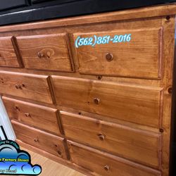 Nine Drawer Oak Chest Pinewood Dresser Cajonera Nueva Bonita 