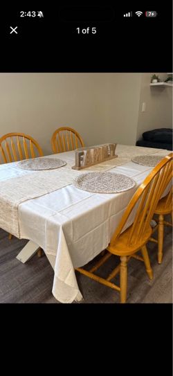 Wooden Dining Table with 4 Chairs