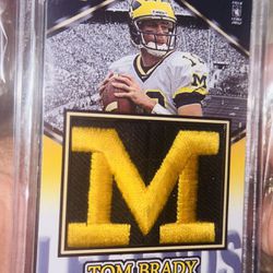 2012 FieldLevel Tom Brady Michigan Legends Letter "M" Patch 1 of 1 WOLVERINES!!