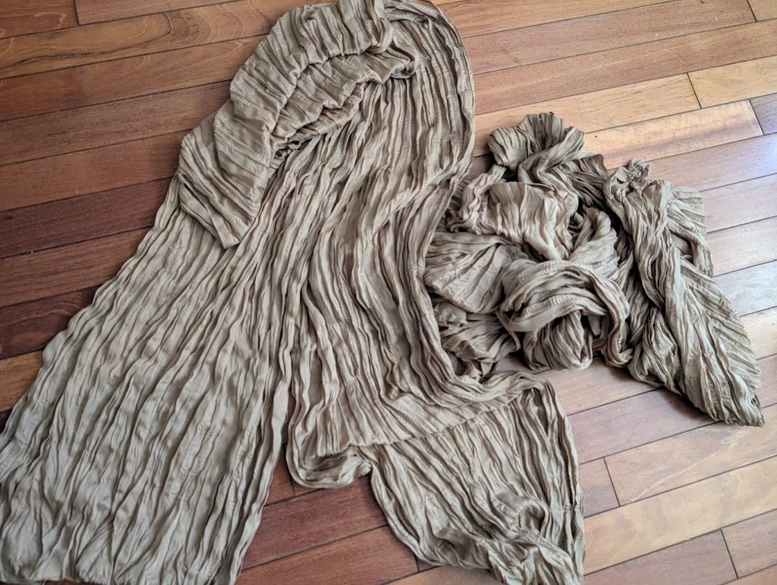 gauze aisle long cheesecloth table drapery fabric runners, silky sheer beige, 3 for $10