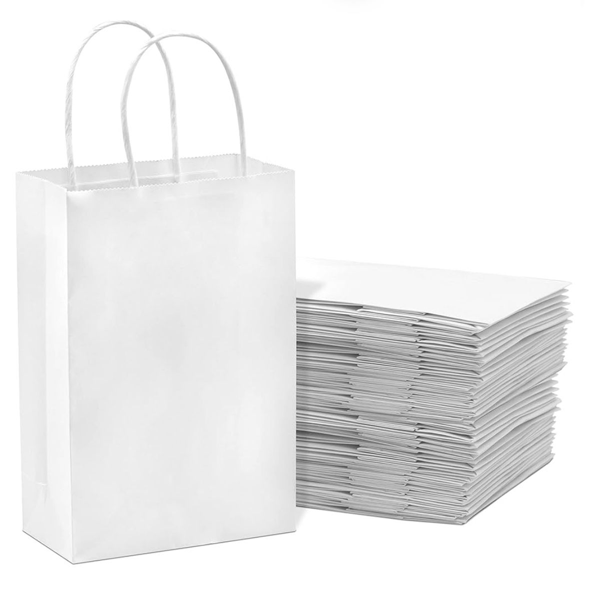 60 white gift bags 6x3x9