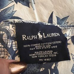 Rare Ralph Lauren Porcelain Blue Bedroom Ruffled Tamarind Bird Queen  Comforter Set 