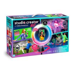 Canal Toys Studio Creator 360 Video Maker Kit, Green Screen and Tripod, Face and Motion Tracker, 10" Light Ring