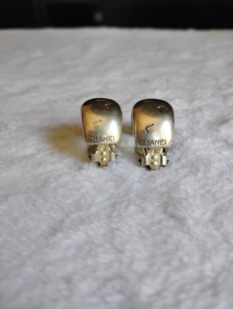 Chanel Clip On Earrings Sterling Silver
