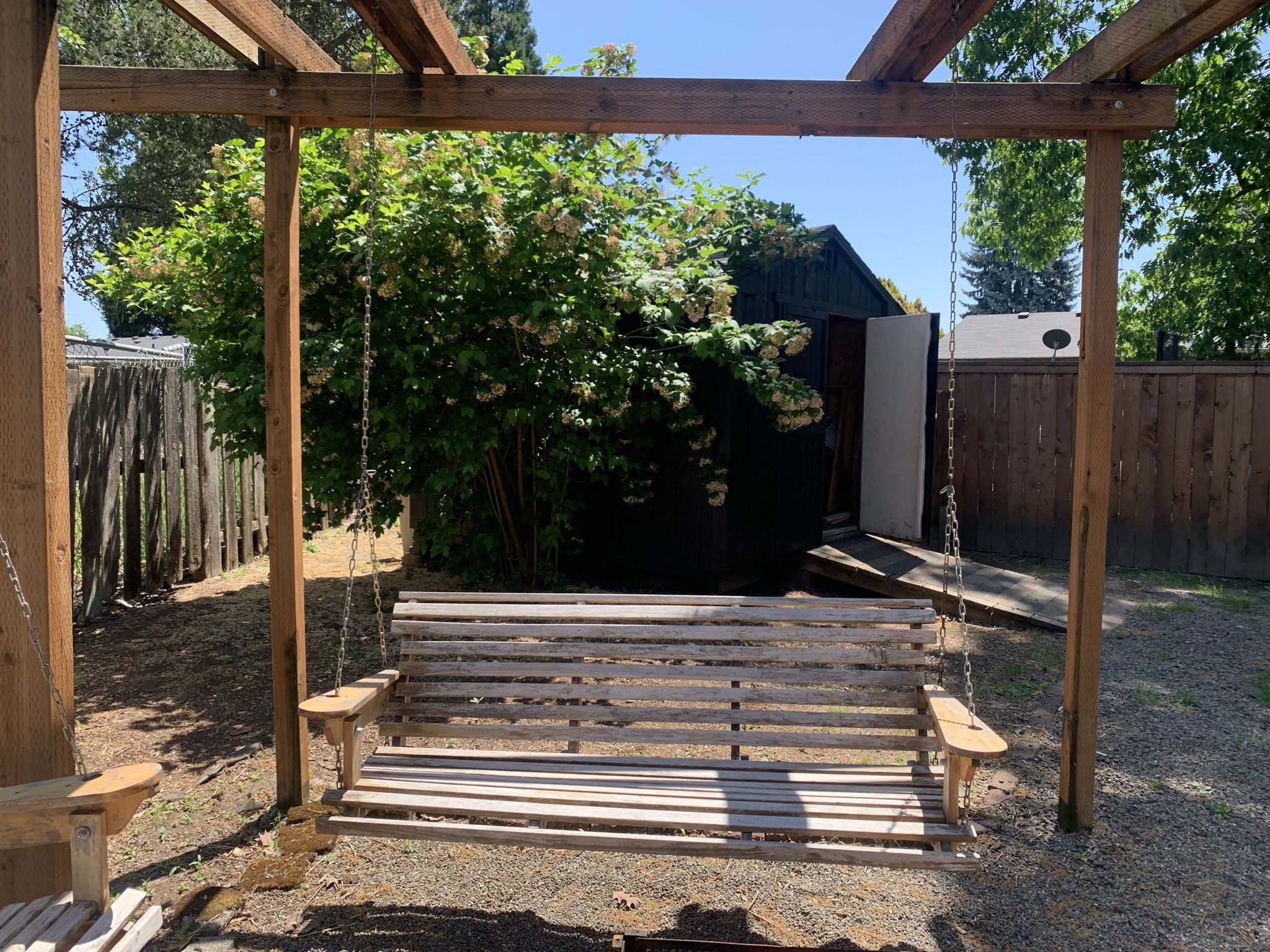 Wooden Bench Swings - 2 Of Them