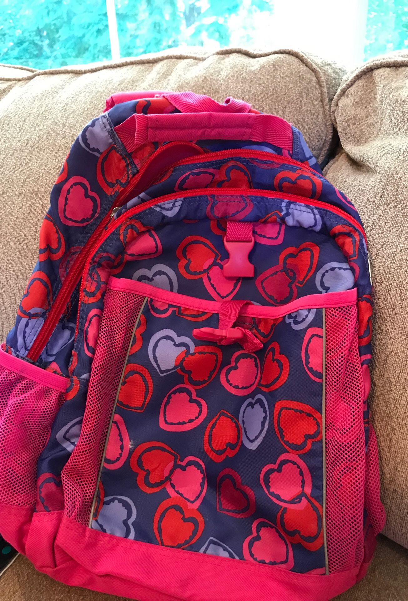 Children's place nice backpack hearts and colors