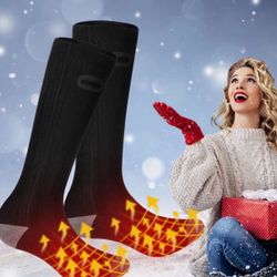 Heated Sock Rechargeable Electric Boot for Outdoor Fishing Climbing Skiing Black
