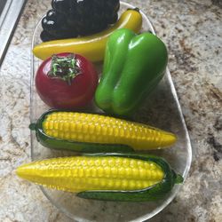  Handblown Glass Fruit/Vegetabke