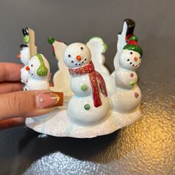 Snowman candle Holder