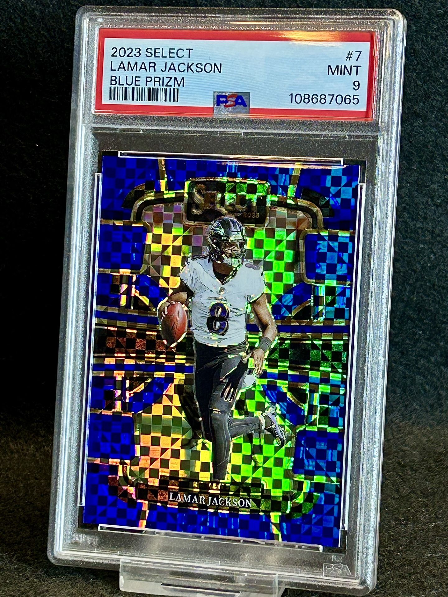 2023 Select π₯ Lamar Jackson π₯ Blue Prizm 184/199 PSA 9 Mint π - Baltimore Ravens