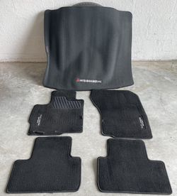 Mitsubishi Outlander Sport Carpet Floor Mat Set along with Cargo Mat & Net (Black)