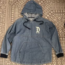 Disneyland Resort Spirit Jersey Blue Denim Hoodie Pullover Shirt Size Smallest