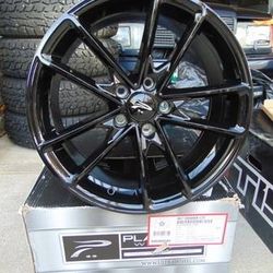4 New Gloss Black 18X8.5 Platinum Rims  5X114.3/5X4.5 +35MM Offset