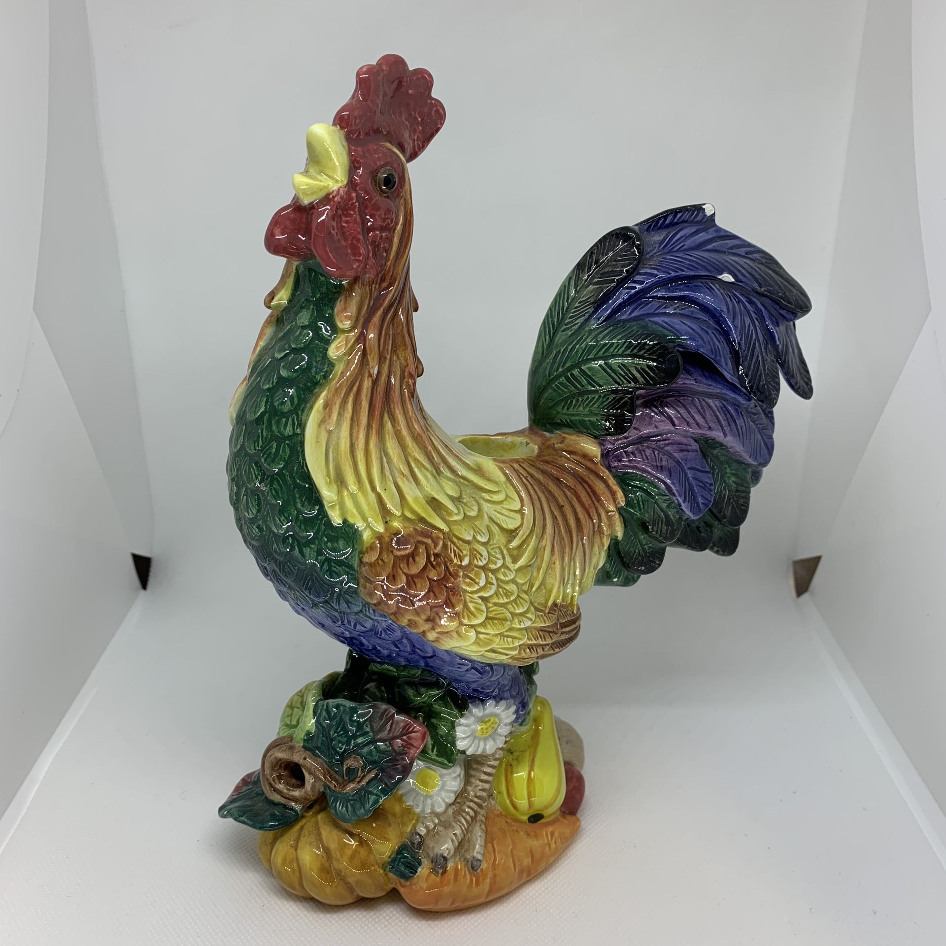 Fitz and Floyd Rooster Candle Holder Coq Du Village