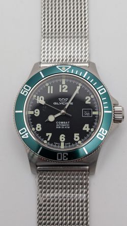 Glycine Combat SUB Brand New! Full Set - 42mm Green Stainless Steel Swiss Automatic