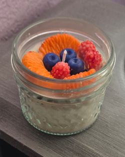 Fruit Topped Candle in Glass Jar