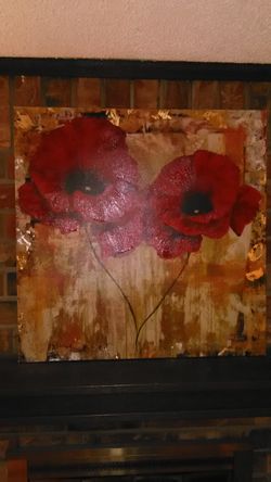 Brand New Pier 1 Imports Red Poppies Pavots Rouges 36 X 36