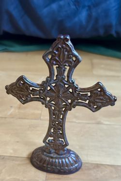 Rustic Standing Metal Cross