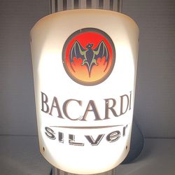 Bar Decor Bacardi Silver Old Advertising Light Thumbnail