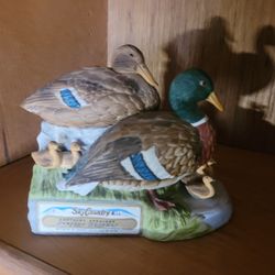 Mallard Duck Family Ski Country Decanter