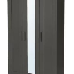 Fully Assembled Ikea Wardrobe with 3 doors, Gray Colour