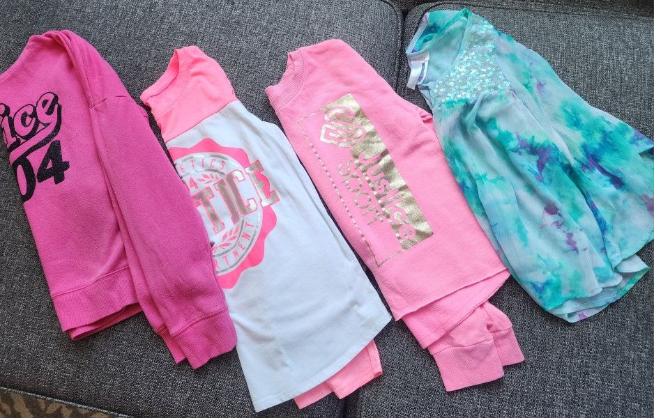 Girls "JUSTICE" Tops Size 14/16 $15 For All.