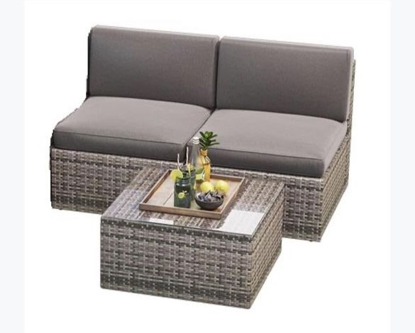 Patio Furniture Set 2PCS Wicker Conversation Set Outdoor