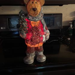Christmas Fiber Optic Color Changing Bear
